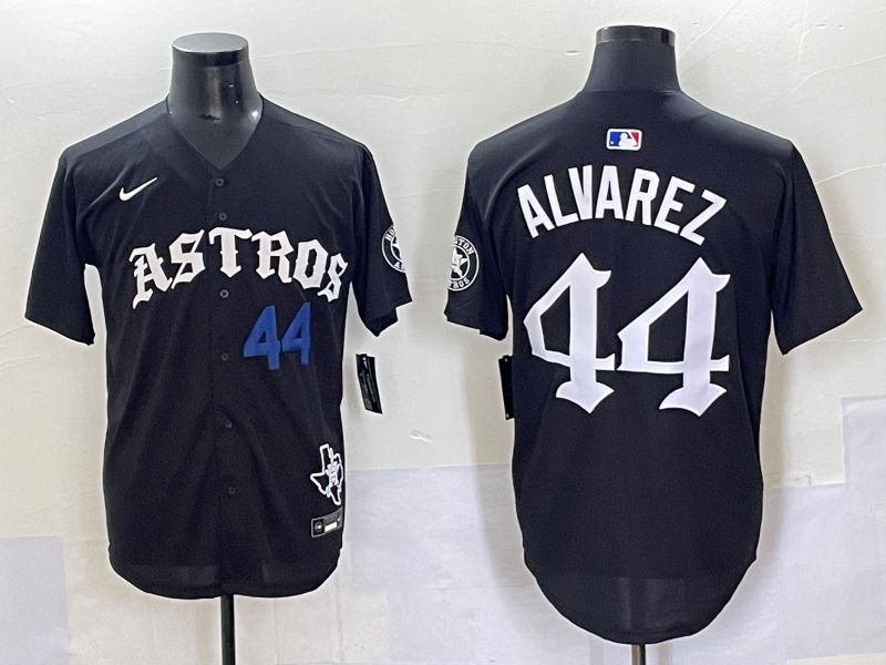 Men 2025 Houston Astros #44 Alvarez Black Seven generations Joint Name Nike MLB Jersey style 6->houston astros->MLB Jersey